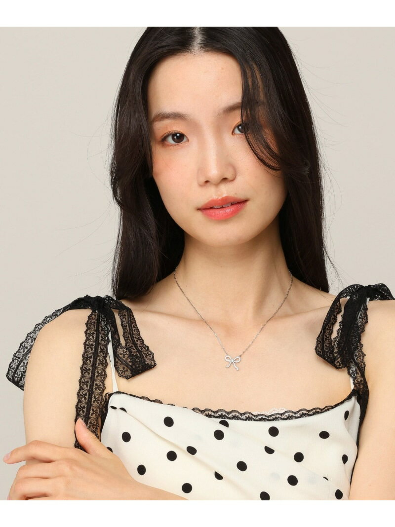 乐天商城 - リボンラインストーンネックレス Heather ヘザー アクセサリー・腕時計 ネックレス ゴールド シルバー[Rakuten Fashion]