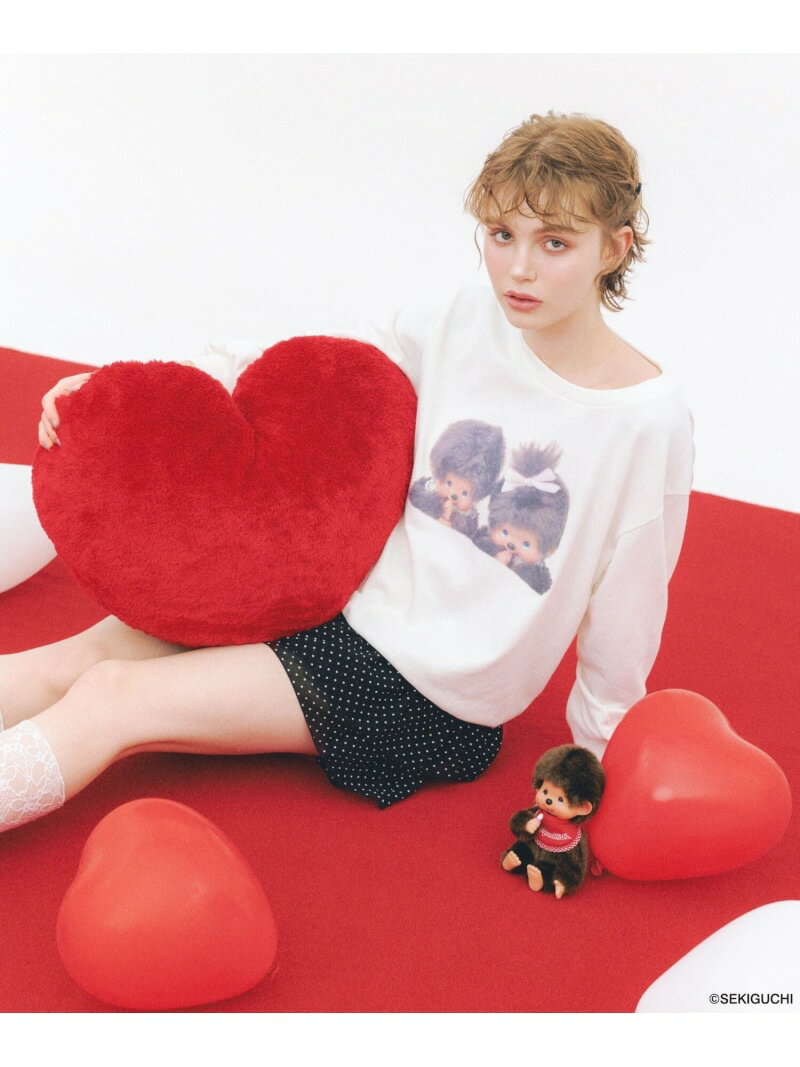 Rakuten - 【SALE／55%OFF】【モンチッチ×Heather】アソート柄裏毛スウェット Heather ヘザー トップス スウェット・トレーナー レッド グレー ホワイト【RBA_E】[Rakuten Fashion]