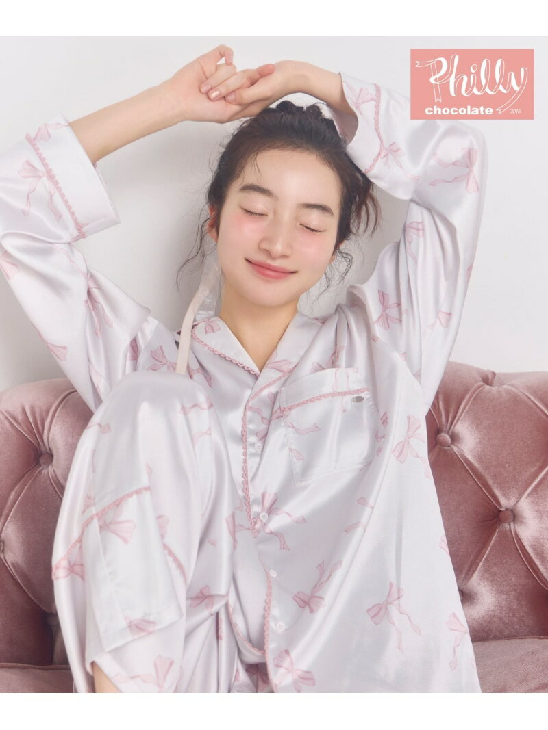 乐天商城 - 【SALE／30%OFF】【Philly chocolate×Heather】リボンサテンルームウェア Heather ヘザー インナー・ルームウェア その他のインナー・ルームウェア グレー ピンク【RBA_E】【送料無料】[Rakuten Fashion]