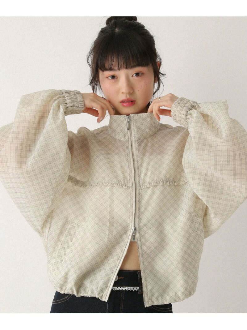 乐天商城 - 【SALE／37%OFF】ミニフリルシアーZIPブルゾン Heather ヘザー ジャケット・アウター ブルゾン・ジャンパー ブラック ホワイト【RBA_E】【送料無料】[Rakuten Fashion]