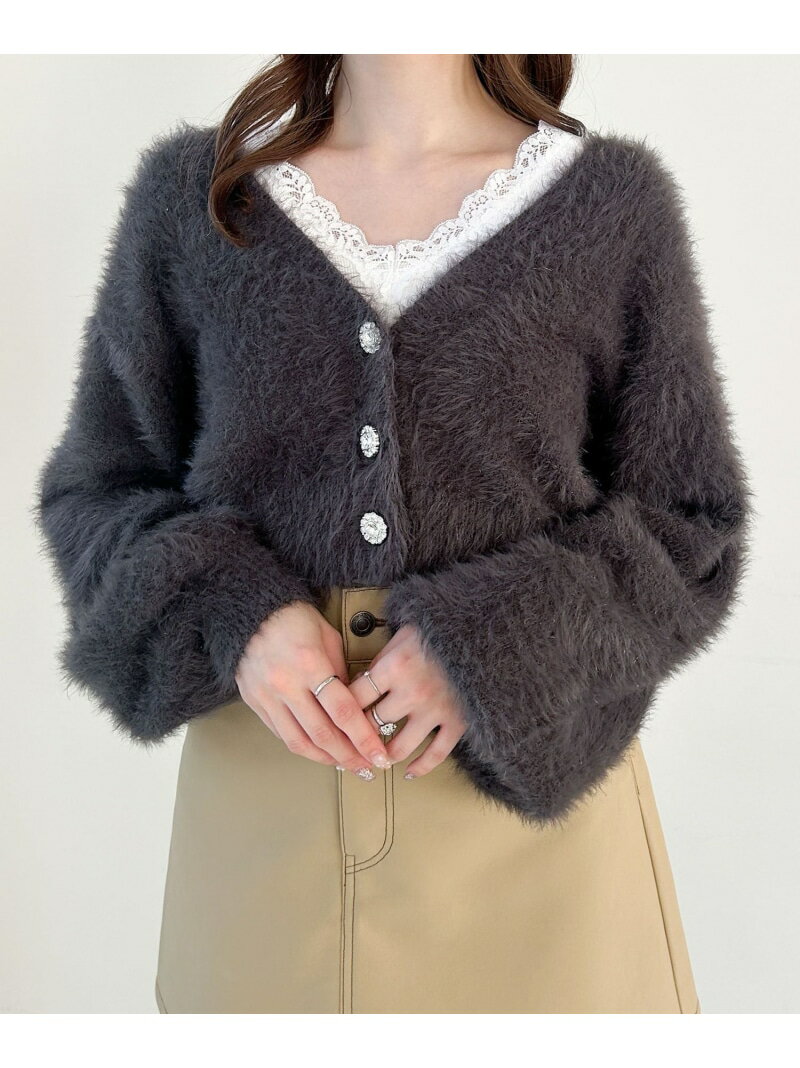 【SALE／50%OFF】ジュエルボタンカーディガン Heather ヘザー トップス ニット ブルー グレー ホワイト【RBA_E】[Rakuten Fashion]のサムネイル