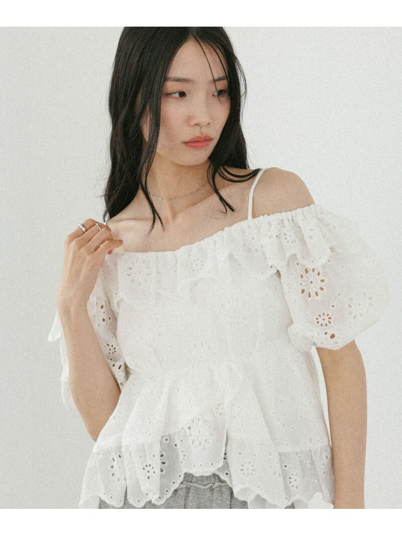 乐天商城 - 【SALE／64%OFF】パンチングオフショルブラウス Heather ヘザー トップス シャツ・ブラウス ホワイト ブラック ブラウン【RBA_E】[Rakuten Fashion]