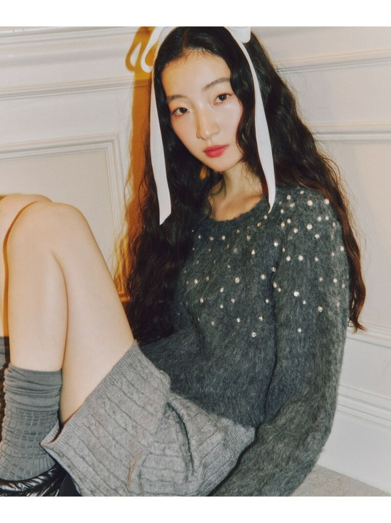 【SALE／54%OFF】ランダムビジューニット Heather ヘザー トップス ニット グレー ブルー ホワイト【RBA_E】[Rakuten Fashion]のサムネイル