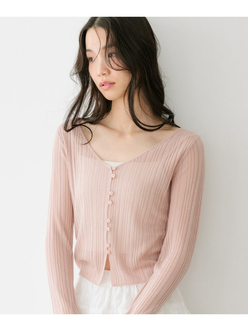 シアースパンコールカーディガン Heather ヘザー トップス カーディガン ブルー グレー ホワイト ピンク【送料無料】[Rakuten Fashion]