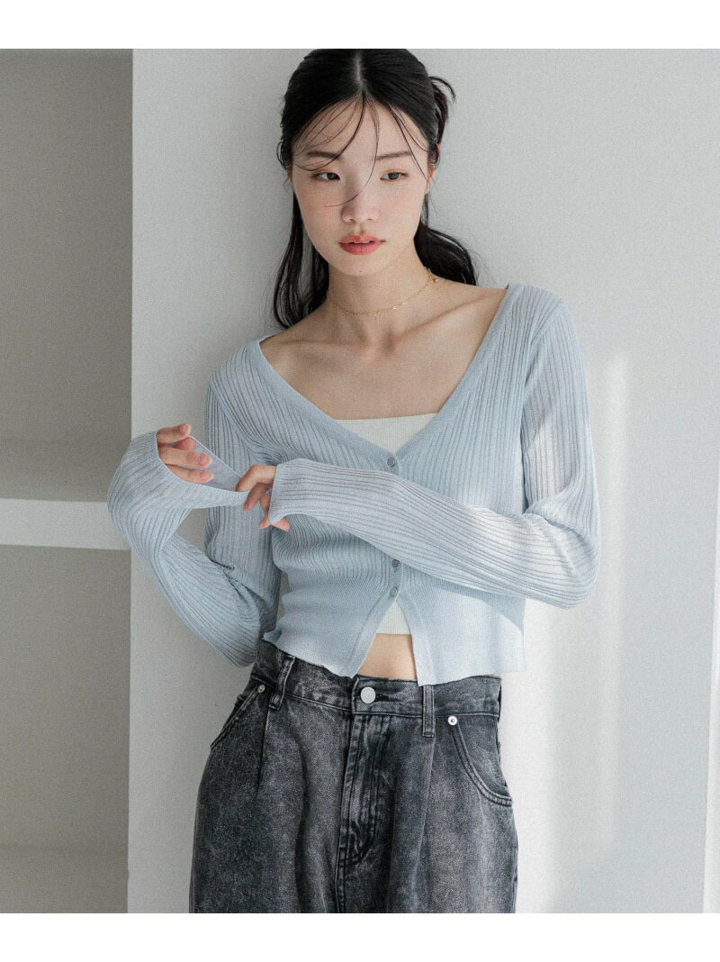 【SALE／67%OFF】スリットラメカーディガン Heather ヘザー トップス カーディガン グレー ブルー ベージュ ピンク【RBA_E】[Rakuten Fashion]のサムネイル