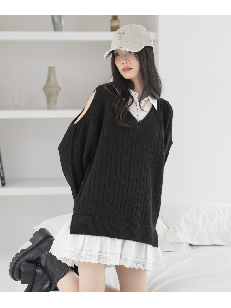 肩開きドッキングミニワンピース Heather ヘザー ワンピース・ドレス チュニック ブルー【送料無料】[Rakuten Fashion]