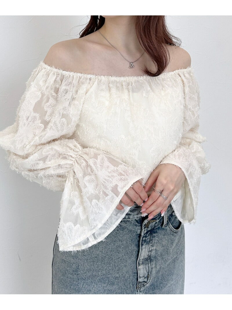 【SALE／64%OFF】2WAYジャガードブラウス Heather ヘザー トップス シャツ・ブラウス ホワイト ブラッ..