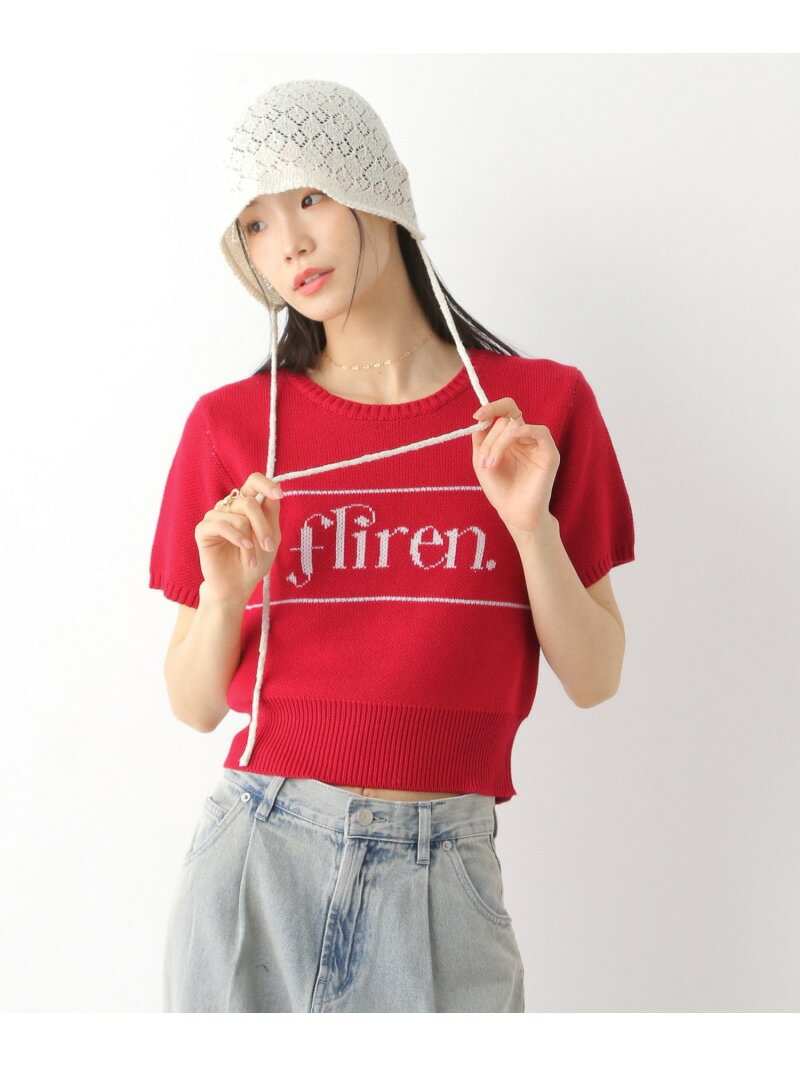 乐天商城 - 【SALE／64%OFF】ジャガードロゴニット(半袖) Heather ヘザー トップス ニット レッド ネイビー ホワイト【RBA_E】[Rakuten Fashion]
