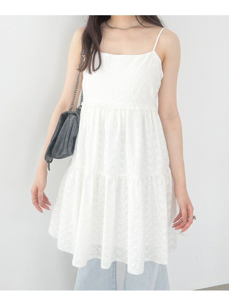 【SALE／20%OFF】フリルティアードキャミミニワンピース Heather ヘザー ワンピース・ドレス チュニック ブルー ホワイト ブラック【RBA_E】【送料無料】[Rakuten Fashion]