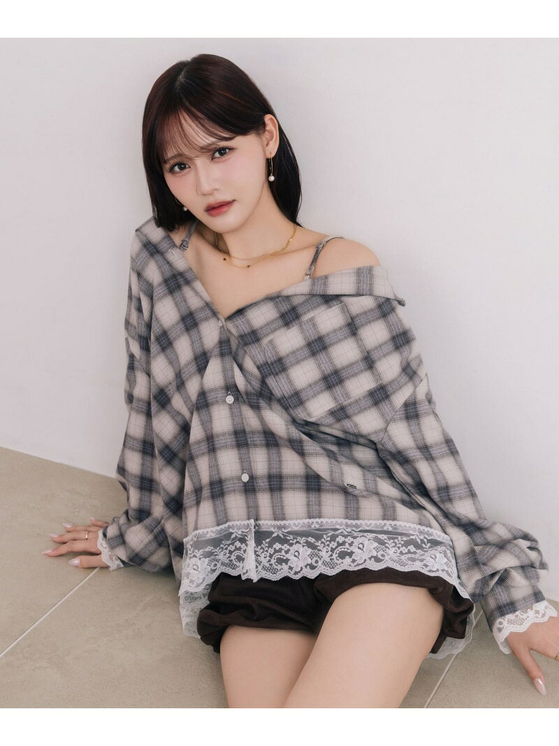 【SALE／28%OFF】【一部カラー30%OFF】2WAYレーストリムBIGシャツ Heather ヘザー ...
