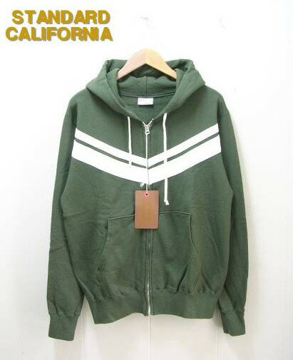 M【STANDARD CALIFORNIA SD V-LINE ZIPHOOD SWEAT OLIVE スタンダードカリフォルニア Zipパーカ】のサムネイル