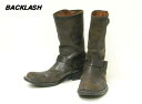 26.5【BACKLASH LEATHER BOOTS BROWN バックラッシュ エンジニアレザーブーツ】【中古】