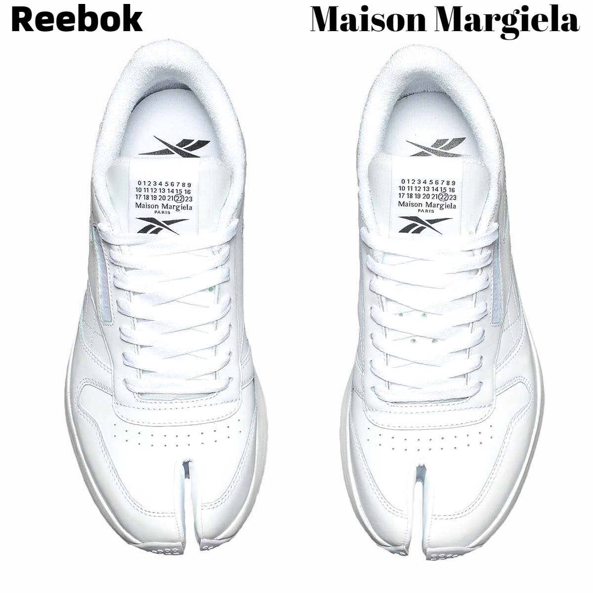 9.5USA(27.5cm)【Reebok x Maison Margiela MM PROJECT 0 CL H04865 WHITE/BLACK/WHITE Classic Leather Tabi リーボック x メゾン マルジェラ メンズ シューズ スニーカー】