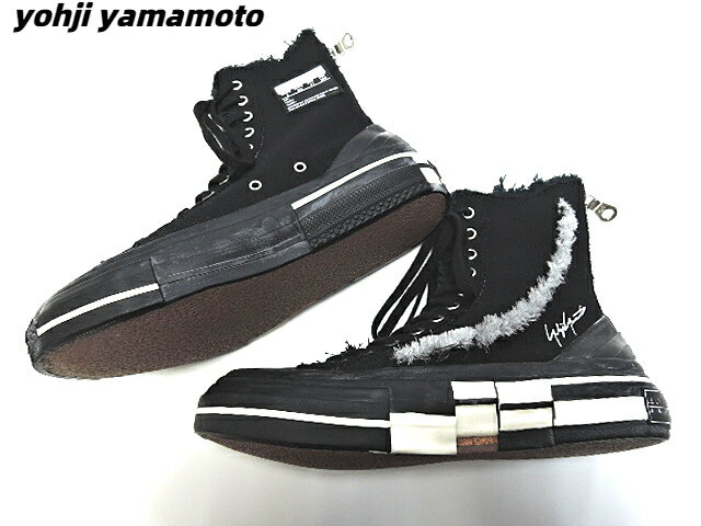 26cm【Yohji Yamamoto × ×Vessel ヨウジヤマモト×ヴェセル スラッシュハイトップスニーカー Van Ness Wu ヴァネス・ウー】【中古】