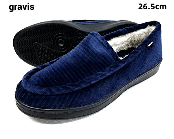 US8.5(26.5cm)【GRAVIS Zimmer ZIMMER Corduroy Navy 25231 グラビス ジマー スリッポン スニーカー シューズ コーデュロイ ネイビー】