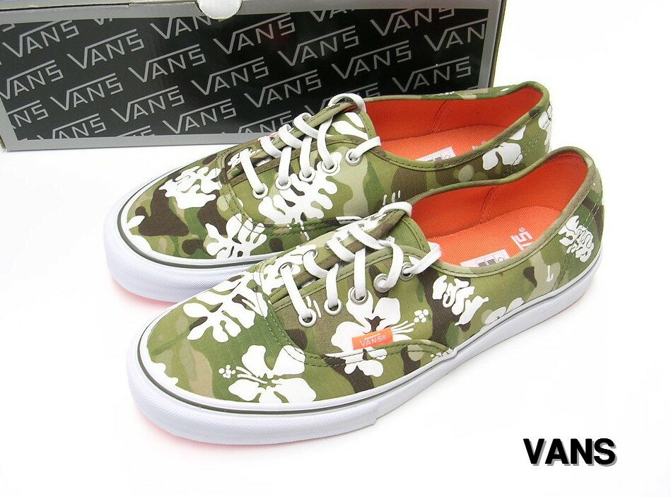 27.5 【VANS [バンズ] Authentic LX(Aloha Camo)Olive Night アロハ カモ 迷彩 VN-0SFG8H6】