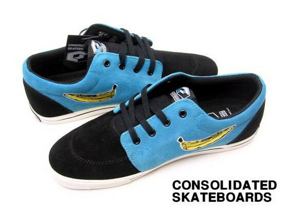 US9(27.0cm)CONSOLIDATED SKATEBOARDS DNT-001 BLACK/BLUE 󥽥ǡƥå ...