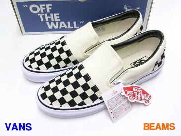 9 (27cm)【VANS V98CL POCKET SLIP ON ヴァンズ バンズ ポケット スリッポン / CHECKER チェッカーフラッグ BLACK/WHITE ブラック/ホワイト チェッカー 黒/白 BEAMS ビームス】