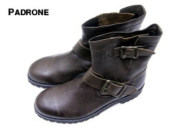 40 (25〜25.5cm) D.BROWN【PADRONE ENGINEER BOOTS (NUBUCK) / PAUL 7 パドローネ エンジニアブーツ レザーブーツ PU7358-1119-15C BRN】