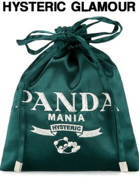 GREEN【HYSTERIC GLAMOUR PANDA MANIA DRAWSTRINGS バッグ ヒステリックグラマー パンダ マニア バッグ ポーチ 巾着 スカジャン素材】【中古】