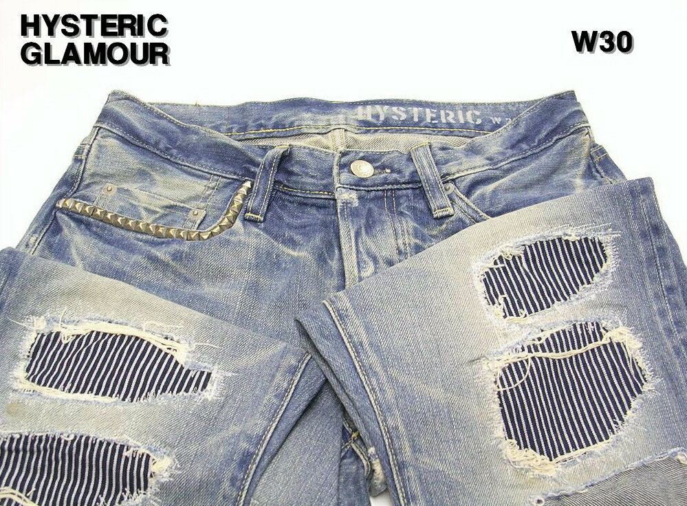 ヒステリックグラマー 人気 30【HYSTERIC GLAMOUR ヒステリックグラマー SP加工WRデニムパンツ 0253AP02 HERO】