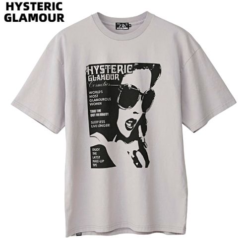 L【HYSTERIC GLAMOUR MEN HYS COSMETICS Tシャツ 02211CT31 GRAY ヒステリックグラマー Tシャツ グレー 21SS コスメティックス Tシャツ キムタク着】