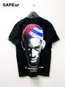 S【SAPEur WASHINGTON head S/S Tshirt Black サプール ロッドマンTシャツ ワシントン ヘッド ブラック】