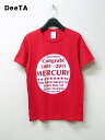 S Red【DeeTA x MERCURY DTA-CM6 / MESSAGE T-shirt / ディーティーエー Tシャツ メッセージ レッド】【中古】