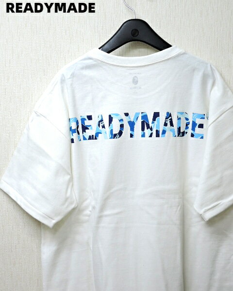 XL【A BATHING APE × READYMADE 21ss PKG TEE ア ベイシング エイプ レディメイド Tシャツ Bape / ホワイト/ブルーカモ 2021ss】