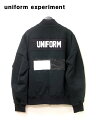 2 ￥64,800【uniform experiment PATCH WORK JERSEY MA-1 UE-167026 BLACK ユニフォームエクスペリメント MA-1ジャケット】