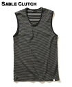 S【SABLE CLUTCH Border Tank Top SC52-054 BLACK セーブルクラッチ コンビボーダータンクトップ】