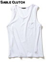 L【SABLE CLUTCH Silk Pile Tank Top SC52-055 WHITE セーブルクラッチ シルク パイル タンクトップ】