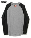 S 【NIKE TECH PACK ナイキ テックパック 832207 BONDED L/S TOP ボンデッド ロングスリーブTシャツ ロンTシャツ ラグラン】091 GREY