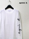 アニエスベー ペアTシャツ 日本国内正規品 1【agnes b. FEMME SLEEVE LOGO TEE White アニエスベー 袖ロゴ Tシャツ カットソー】