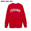 L【WIND AND SEA LONG SLEEVE CUT-SEWN JEROME / RED (CS-122) WDS-CS-122 ウィンダンシー ロングスリーブ カットソー ロンtシャツ / 赤 レッド】