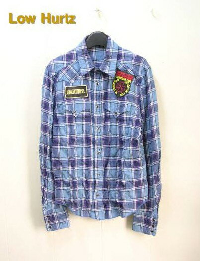 M【LOW HURTZ ロウハーツ L/S チェックシャツ】【着用品】Z07S73-1019-145