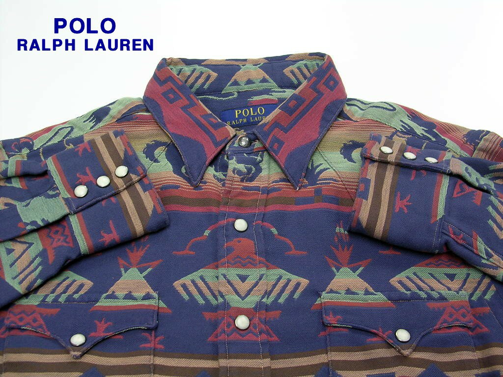 S 【Polo Ralph Lauren ポロ・ラルフローレン ネイティブウェスタンシャツ】【美中古】