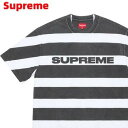 L【Supreme Printed Stripe S/S Top Black 21ss シュプリーム プリント ストライプ ショートスリーブ トップ シュプリーム ボーダー Tシャツ 2021ss】