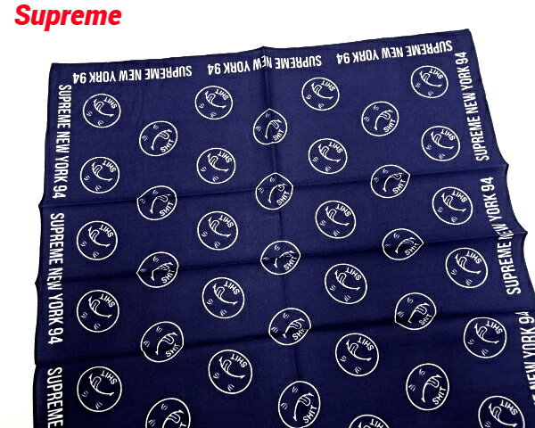 商品名 ■ Supreme SHIT BANDANA Color ■ NAVY Size ■ Free 約53 x 54cm Material ■ 100% COTTON 状態 ■ 【新古品 未使用】