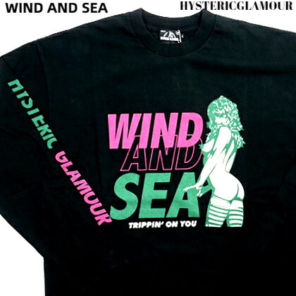 S【WIND AND SEA HYSTERIC GLAMOUR x WDS L/S T-SHIRT / BLACK No. 02203CL14296 ウィンダンシー ヒステリックグラマー ロンTシャツ / ブラック カットソー 2020AW】