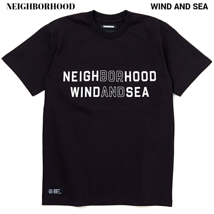 L【WIND AND SEA x NEIGHBORHOOD NHWDS-3 / C-TEE.SS (NASO) / BLACK (221FRWSN-STM03S) ウィンダンシー x ネイバーフッド Tシャツ / ブラック 2022ss メンズ レディース】