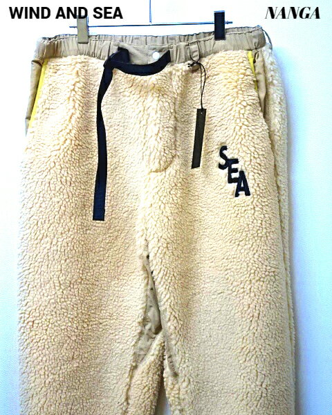 L【WIND AND SEA NANGA × WDS BOA FLEECE PANTS WDS-C-NGA-23-02-02 IVORY ナンガ x ウィンダンシー ボア フリース パンツ アイボリー】