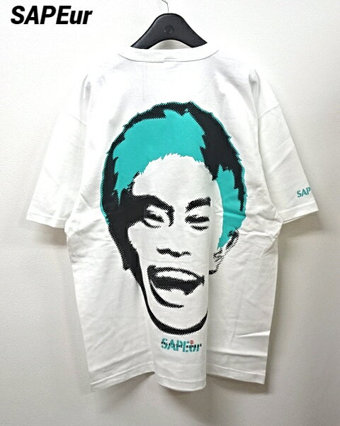 【SAPEur×MASATOSHI HAMADA 印鑑LOGO S/S TEE WHITE/MINT サプールx浜田雅功 印鑑ロゴ Tシャツ ホワイト/ミント A0024-015】