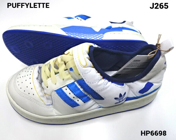 US8(26.5cm)【adidas PUFFYLETTE HP6698 FTWWHT/ROYBLU/FTWWHT アディダス パフィレッタ HP6698 スリッポン シューズ スニーカー 転写】