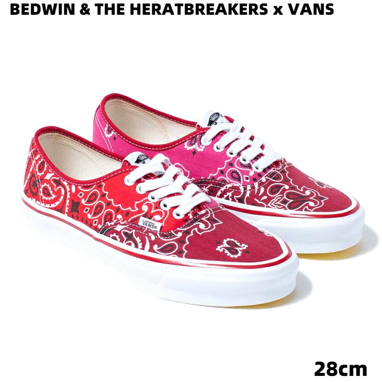 US10.0(28cm)【VANS Og Authentic Lx (Bdwn&Thrbrkr)Bdnmltclrc VN0A4BV99RA RED BEDWIN & THE HEARTBREAKERS ベドウィン＆ザ・ハートブレイカーズ バンズ ヴァンズ 赤 レッド】