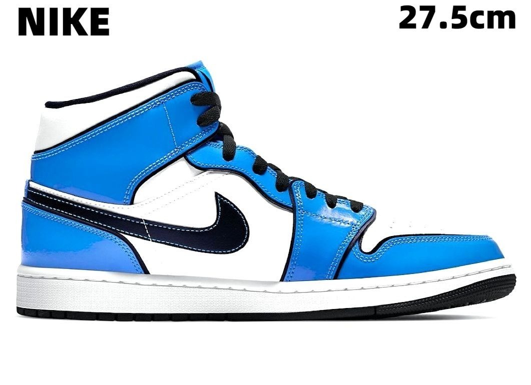 メンズ靴, スニーカー 9.5(27.5cm) NIKE AIR JORDAN 1 MID SE DD6834-402 SIGNAL BLUEBLACK-WHITE 1 JORDAN1 MID SE 2021