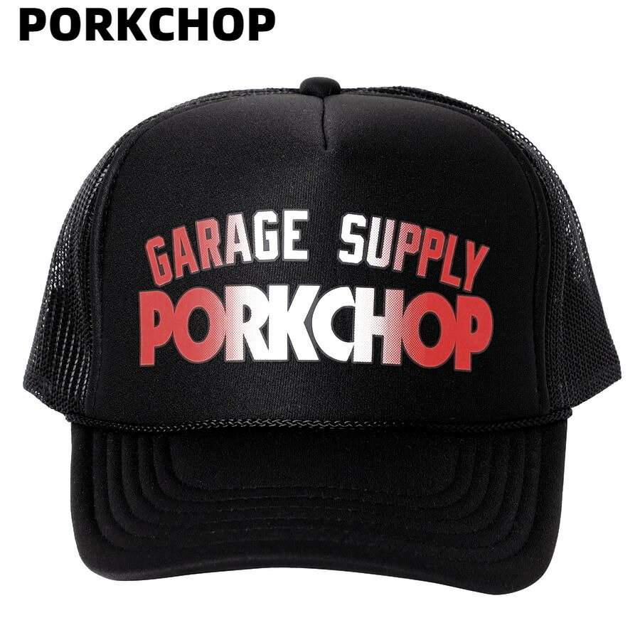 #人気【PORKCHOP GARAGE SUPPLY BLOCK LOGO CAP BLACK ポークチョップ ガレージサプライ ブロック ロゴ..