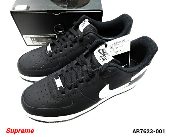 11(29cm)【NIKE AIR FORCE 1 / SUPREME / CDG AR7623-001 BLACK/WHITE COMME des GARCONS ナイキ エア フォース 1 シュプリーム コムデギャルソン ブラック/ホワイト】【美中古】