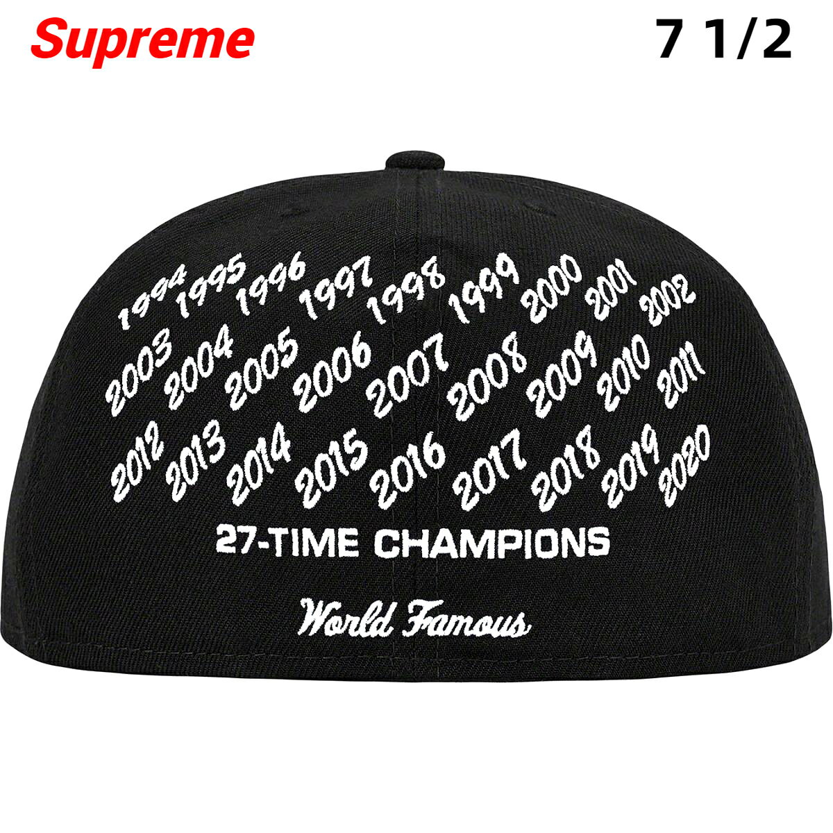 シュプリーム 7-1/2 (59.6cm)【Supreme 21ss Champions Box Logo New Era Cap シュプリーム チャンピオンズ ボックス ロゴ ニューエラ キャップ 黒 ブラック 2021ss】