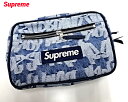 ySupreme Fat Tip Jacquard Denim Waist Bag Blue Vv[ t@bg eBbv WJ[h fj EGXg obO u[ obO 2022SSz